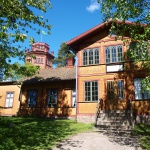 historisches Gebäude im Skansen in Stockholm