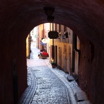 eine der kleinen Gassen in Gamla Stan in Stockholm